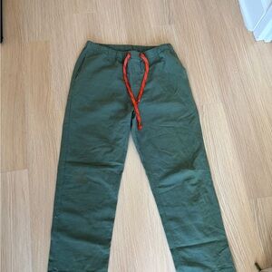 RIVI Men's Olive Pants with Bright Orange Drawcord